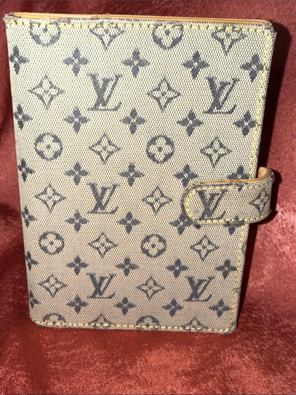 Louis Vuitton Beige and Black Mini Lin Monogram Agenda Cover